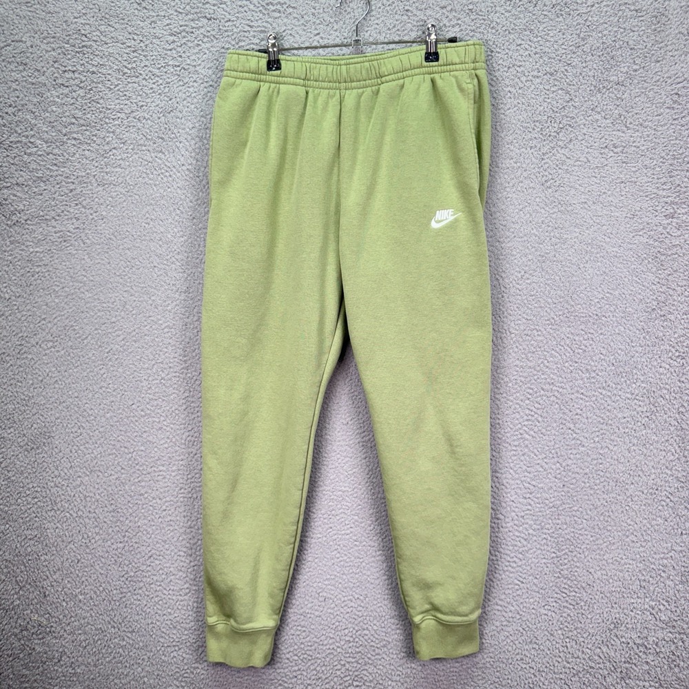 Nike Joggers Mens M Green Sportswear Club Fleece Sweatpants‎ Lounge Comfort Gym